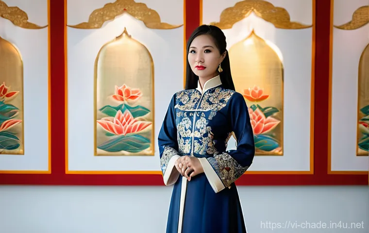 캐릭터 디자인의 윤리적 접근과 고려 사항 - **Prompt:** A young Vietnamese woman, approximately 20-25 years old, stands gracefully in a sunlit, ...