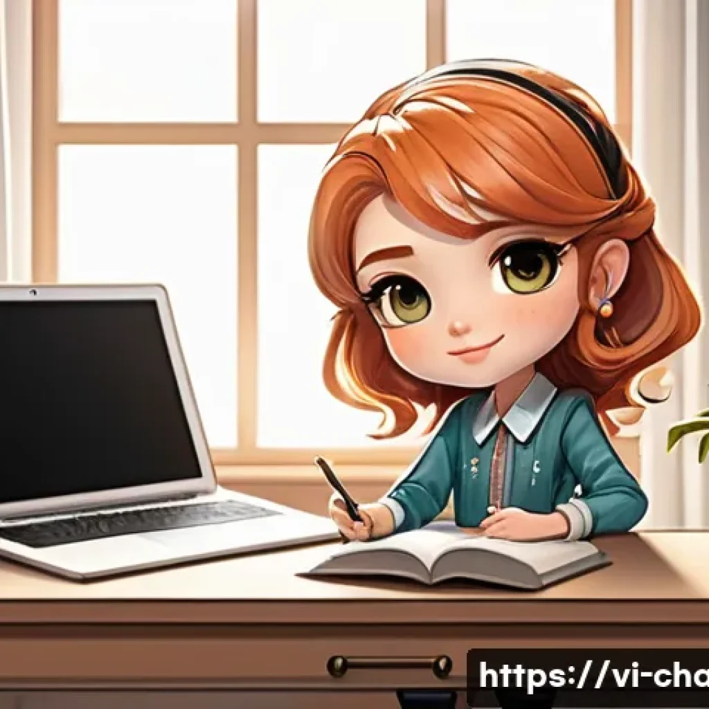 캐릭터 디자인 프리랜서 단가 책정 - **Prompt 1: The Confident Chibi Artist's Portfolio Showcase**
"A female freelance artist, in her...