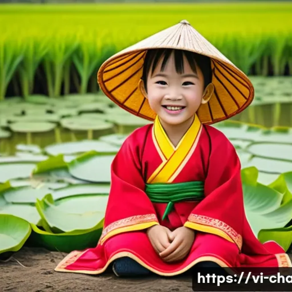 캐릭터 디자인 프로젝트 제안서 작성법 - A charming, cute cartoon character designed for Vietnamese children, featuring bright and cheerful c...
