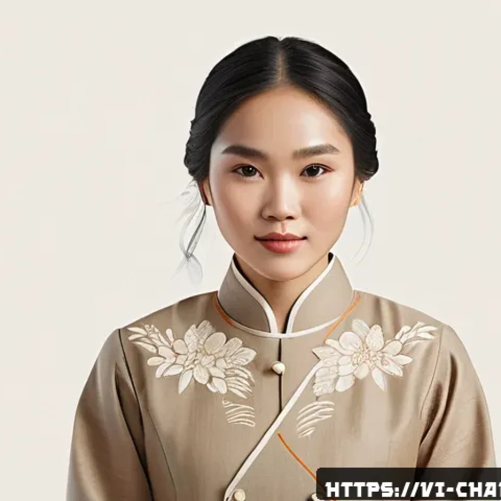 캐릭터 디자인의 글로벌 커뮤니티 - A minimalist character design featuring a young Vietnamese woman wearing a modernized áo dài with su...