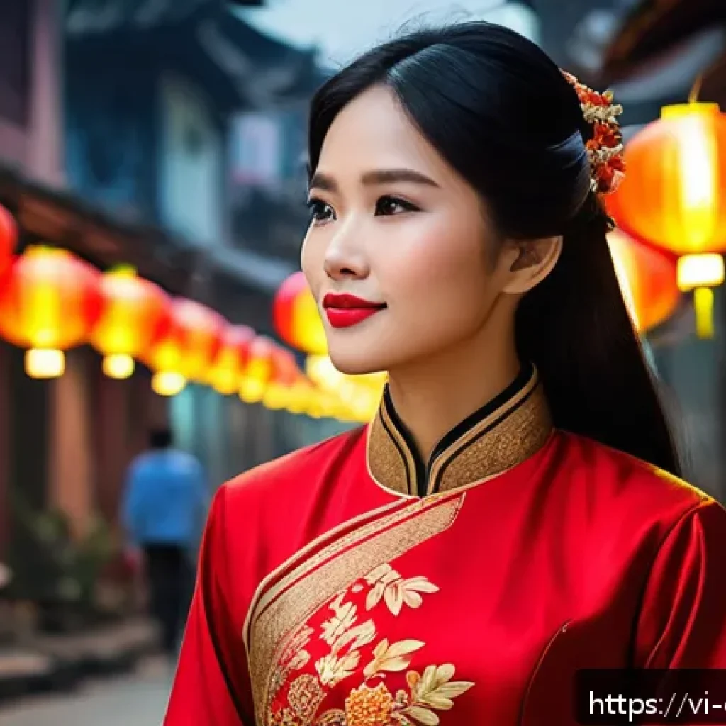 캐릭터 디자인 경력자 성공 팁 - A charming, stylized character design featuring a young Vietnamese woman wearing a traditional ao da...