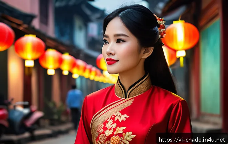 캐릭터 디자인 경력자 성공 팁 - A charming, stylized character design featuring a young Vietnamese woman wearing a traditional ao da...