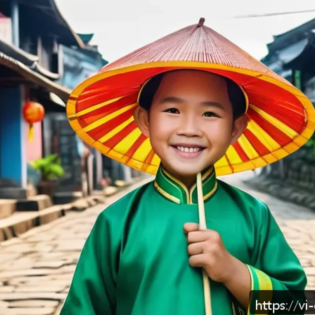 캐릭터 디자인과 브랜딩의 관계 - A charming Vietnamese brand mascot character designed with traditional elements: a friendly young pe...