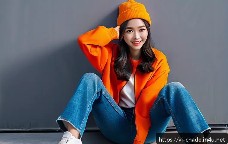 캐릭터 디자인 실기 강의 후기 - A dynamic young Vietnamese female character wearing casual modern streetwear with vibrant warm color...