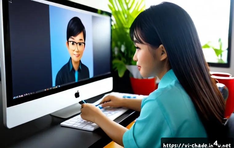 Home 17 캐릭터 디자인과 영상 콘텐츠의 융합 - Photorealistic Vietnamese character designer at a clean modern studio desk, sculpting a colorful 3D ...