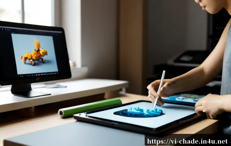 Home 17 캐릭터 디자인과 3D 프린팅 기술 - Photorealistic Vietnamese product designer at a clean studio desk, carefully sculpting a small origi...